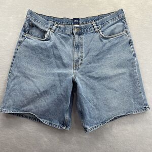 Basic Editions Denim Jean Shorts Mens Waist 40 Blue Flat Front 90s vintage Y2K